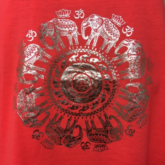 NWOT, Women Tank Top,100% Polyester, Pink,“OM/Elephant mandala”silkscreen - Picture 4 of 6